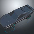Sleek Dark Colored Concept Car With Illuminated Wheels And Rear Spoiler