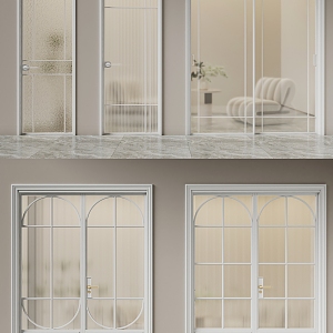 Glass double door bathroom door kitchen door Changhong glass door glass single door 3d model