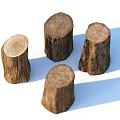 Natural Tree Stumps With Cross Section Texture And Various Sizes Arrangement