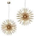 Elegant Modern Gold Radiant Spike Design Chandeliers For Interior Decorative Lighting