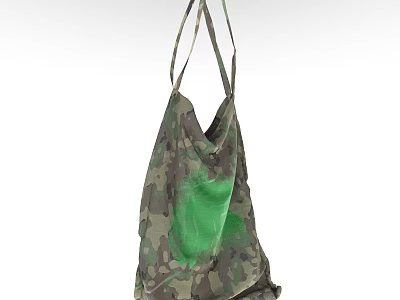 Camouflage Bag With Green Tones And Shoulder Straps For Casual Everyday Use 3d model