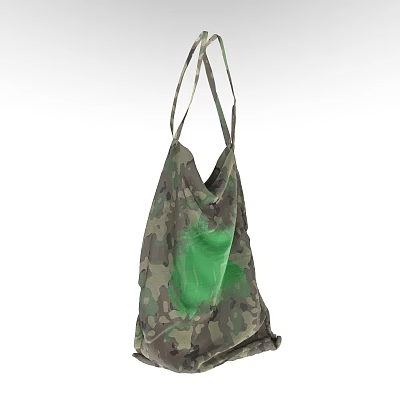 Camouflage Bag With Green Tones And Shoulder Straps For Casual Everyday Use 3d model