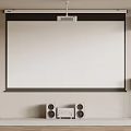 Projection Monitoring System With Large Projection Screen Surround Speakers And Audio Equipment