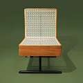 Modern Wooden Frame Dining Chair With Mesh Backrest And Metal Legs Design