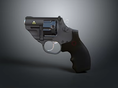 Modern Revolver Firearm With Black Grip And Tactical Design Features 3d model