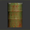 Colorful Oil Barrels Featuring Decorative Patterns And Rusty Texture On Black Surface Gray Background
