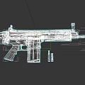 Modern Brown Tactical Rifle With Magazine And Bullets On Dark Background