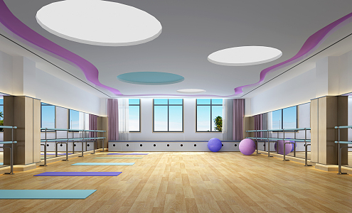 Modern Dance Room Dance Classroom 3d model