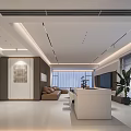 Modern Living Dining Room Interior With TV Wall Dining Table Ambient Lighting And Plants