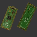 Raspberry Pi Development Boards Featuring Green Circuit Electronic Components And Pins 3d model