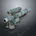 Test Weapon Launcher With Cannon Tube And Mount Structure Design 3d model