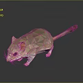 Low Poly Style Mouse Sculpture Featuring Geometric Design And Digital Art Elements 3d model