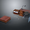 Modern Wooden Office Furniture Set With Desk Drawer Cabinet Chair And Lamp