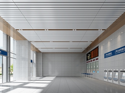 Railway Station Ticket Hall 3d model