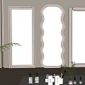 Cream Style Full-length Mirror 3d model