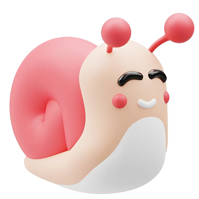 Cute Cartoon Reptile With Pink Shell Beige Body Red Antennae And Smiling Face 3d model Cute Cartoon Reptile With Pink Shell Beige Body Red Antennae And Smiling Face 3d model