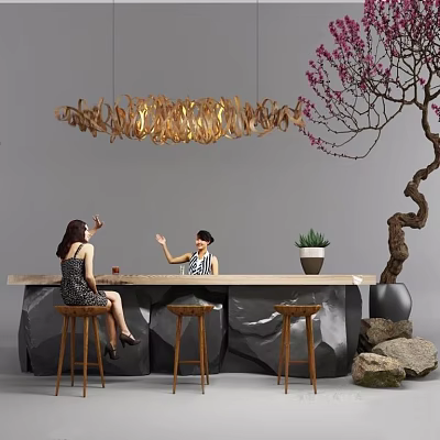 Bar chair combination 3d model Bar chair combination 3d model