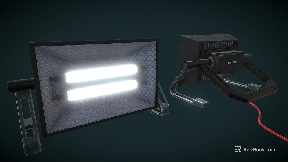 Bright LED Outdoor Lights With Foldable Stand And Double Light Tubes Design 3d model 