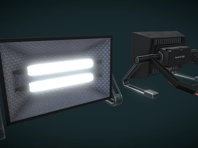 Bright LED Outdoor Lights With Foldable Stand And Double Light Tubes Design 3d model