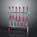 Wooden Construction Barrier With Red And White Stripes For Safety Protection