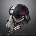 Tactical Battle Helmet With Black White Pink Colors And Distinctive Emblem Design