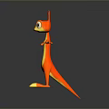 Orange And Yellow Cartoon Character With Long Ears Big Eyes And Outstretched Arms