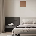 Modern Bedroom Interior Design With Large Bed Headboard Wall Nightstands And Window Curtains