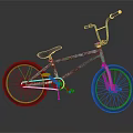 Stylish Turquoise BMX Bike With Graffiti Painted Frame Black Seat And Handlebar