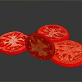 Fresh Red Juicy Tomato Slices On Black Background For Healthy Salad