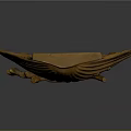 Rustic Bronze Shell Shaped Sculpture Carving with Textured Surface and Base Mounting Holes