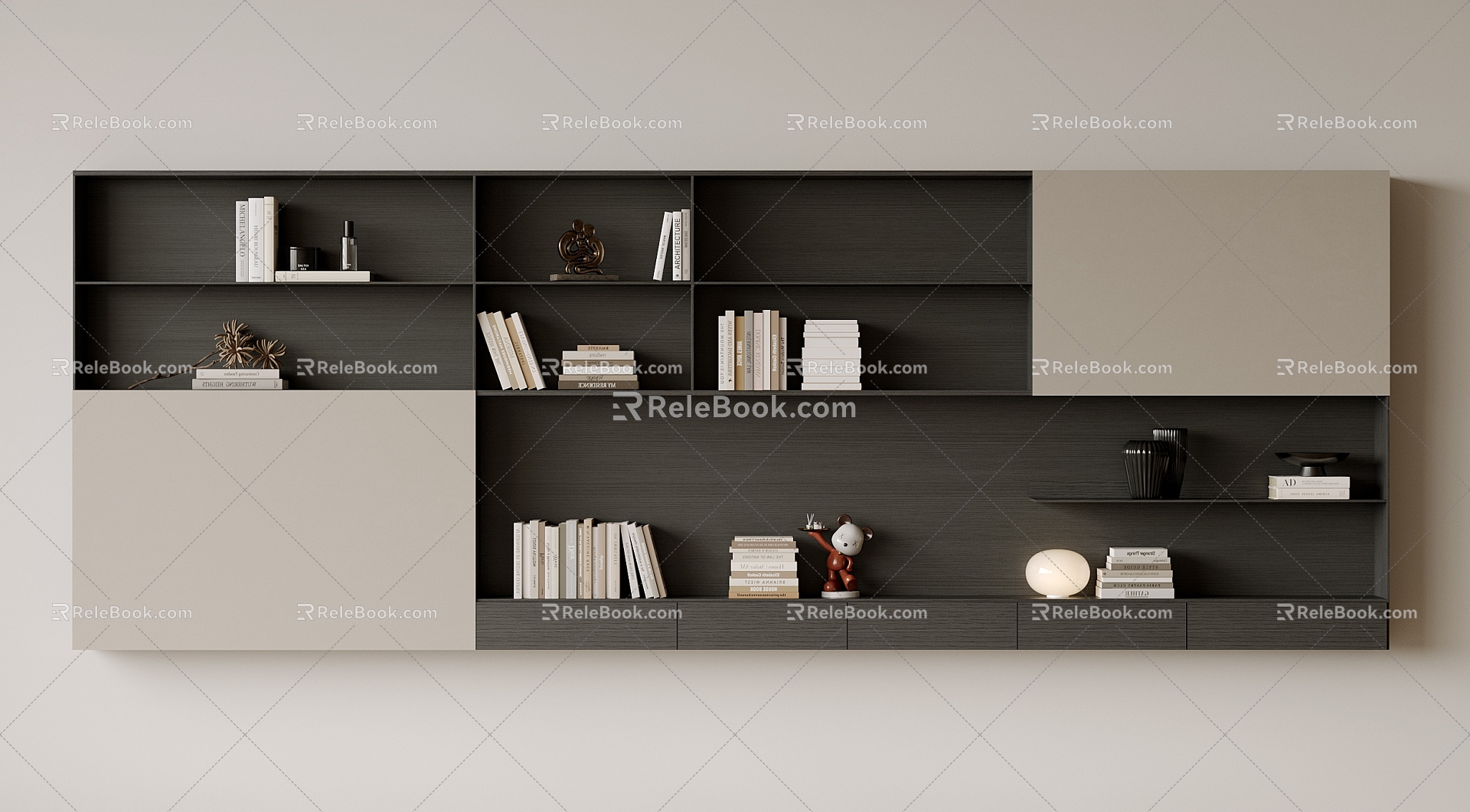 Bookcase Bookshelf Display Cabinet Book Ornaments Multifunctional Decorative Cabinet Combination Bookcase Open Bookcase 3d model