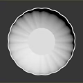 Artistic White Sculpture Bowl Carved With Wavy Edges And Smooth Reflective Surface