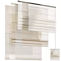 Modern Beige and White Venetian Blinds with Layered Design for Interior Decor