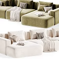 Modern Minimalist Double Seater Sofa With Cozy Decorative Pillows And Multiple Optional Soft Fabric Colors