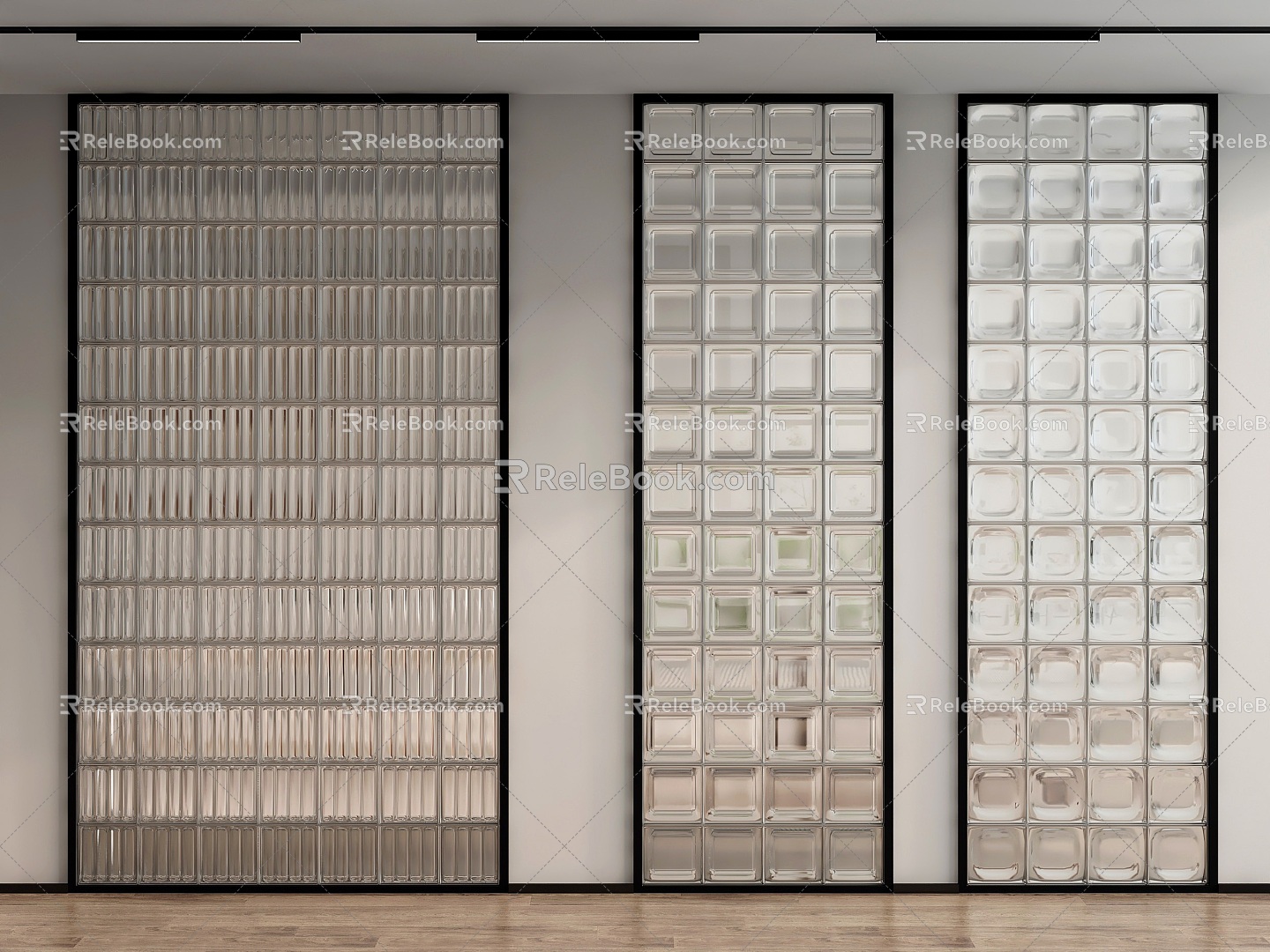 Modern glass brick glass brick partition 3d model