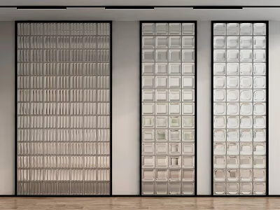 Interior Wall Design With Varied Glass Block Wall Features 3d model
