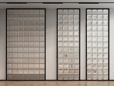 Modern glass brick glass brick partition 3d model