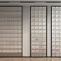 Modern glass brick glass brick partition 3d model