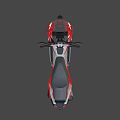 Red and Silver Modern Scooter With Sleek Design And Black Wheels