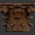 Scenic Outdoor Landscape Featuring Intricately Carved Stone Pedestal With Natural Plant Motifs