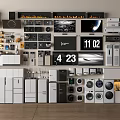 Home Appliances Combination Refrigerator Dishwasher Oven Projector Toilet Washing Machine TV Air Conditioning 3d model