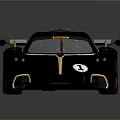 Sleek Gray Race Car With Yellow Stripes Number 1 And Italian Flag Accents