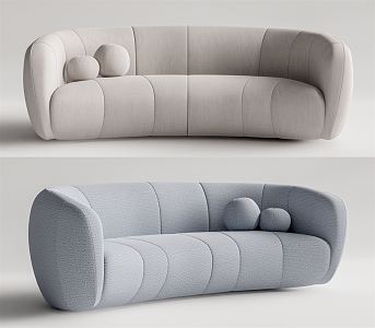 Modern Multiplayer Sofa Curved Sofa 3d model