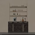 Elegant Modern Wine Cabinet With Gold Open Shelves And Functional Home Bar Storage Design