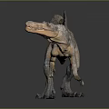 Detailed Gray Sail Backed Dinosaur Model in Standing Pose With Textured Skin