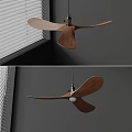 Modern Design Wooden Blade Ceiling Fan with Lighting for Stylish Indoor Home Decor 3d model
