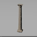 Ancient Greek Style Stone Column With Fluted Shaft And Decorative Capital