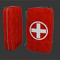 Two Red First Aid Kits With White Cross Symbol And Portable Design 3d model