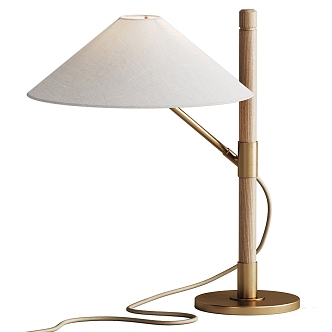 West Elm Table Lamp Desk Lamp Fabric Table Lamp Solid Wood Table Lamp 3d model