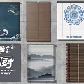 Home Decor Blinds With Various Designs Including Mountain Landscape Wooden Texture And Kitchen Theme